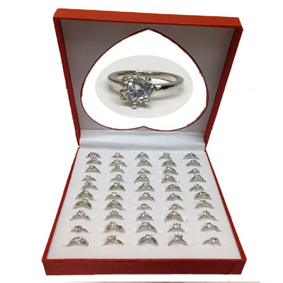 LARGE CRYSTAL SOLITAIRE RING